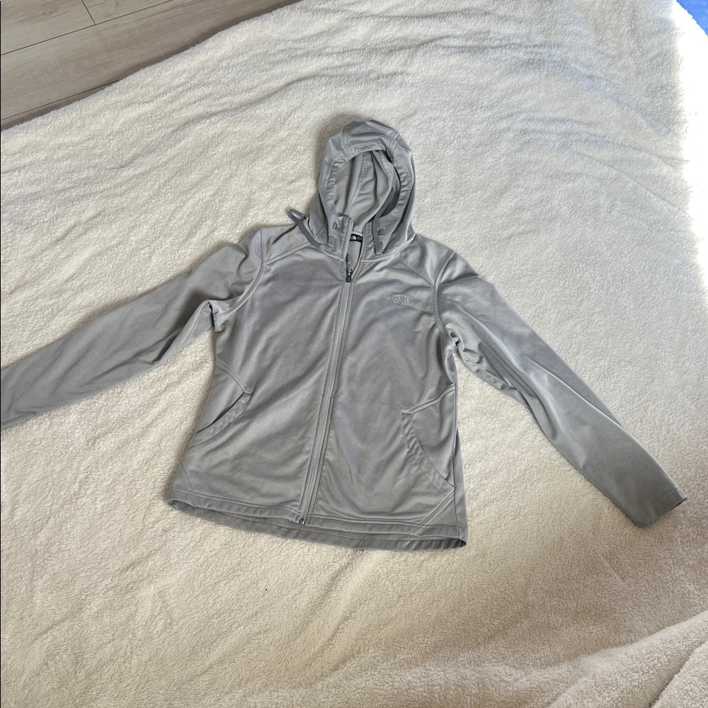 The North Face Light Gray Zip-Up Jacket